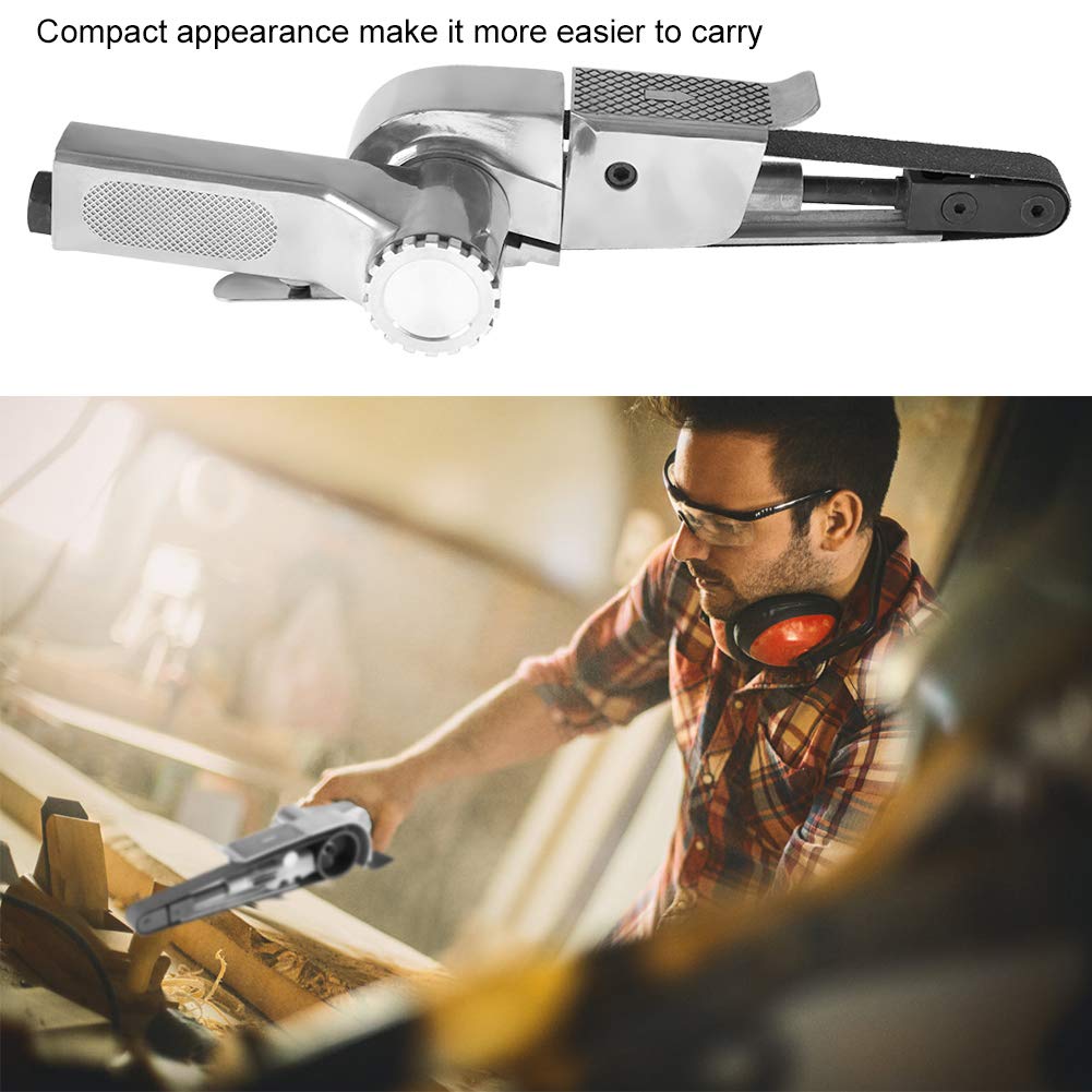 Akozon Pneumatic Air Belt Sander Industrial Air Belt Sander Pneumatic Polishing Tool 16000rpm 10 * 330mm/20 * 520mm(10 * 330mm) - Image 4