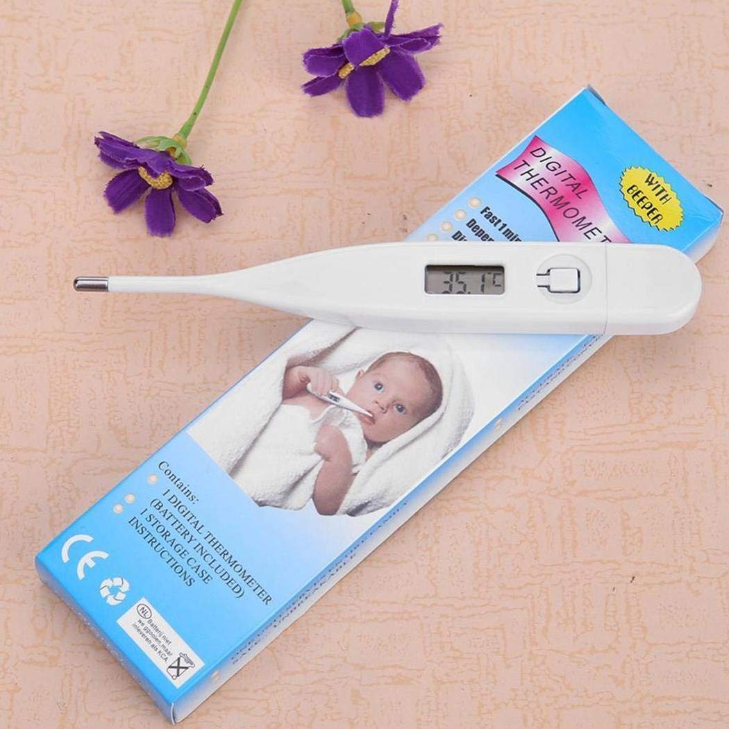 Jinguio Digital Thermometer with LCD Display, Baby and Adult Thermometer, Accurate and Fast Readings - Oral Underarm Rectal Thermometer for Children Babies