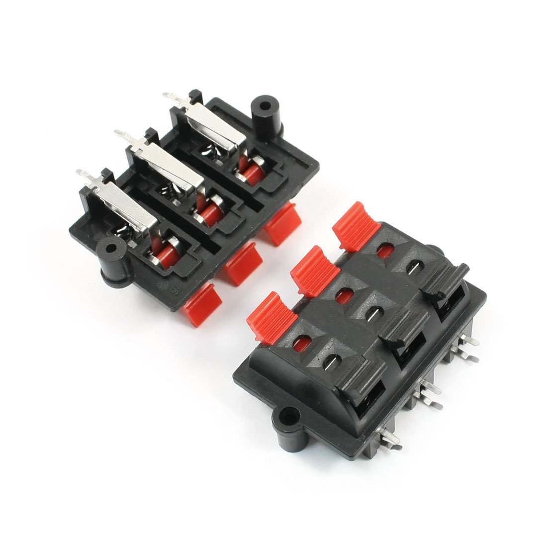 sourcing map 2PCS Push Release Design Rectangular Speaker Terminal Board 6 Positon
