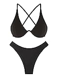 ZAFUL Women's Underwire Criss Cross Tie Back String