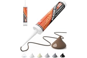 WELLUCK Dark Brown Silicone Caulk, 100% Waterproof Silicone Sealant Adhesive Caulking,for RV, Kitchen,Bathroom, Window, Door,