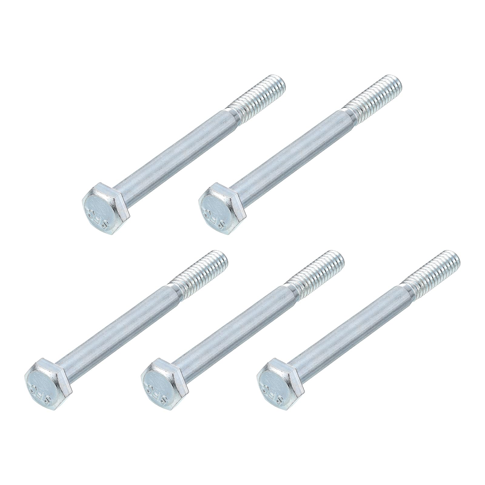 METALLIXITY Hex Bolts (1/4-20x4") 5Pcs, Carbon Steel Zinc Plated Partial Threaded, Coarse Thread UNC Hex Head Screw Bolt - for Furniture Repair, Silver โ image 1