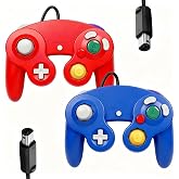 Yosikr Gamecube Controller, Wired Controller for Wii | Classic Wired Controller for Wii Game Cube (Blue and Red)