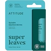 ATTITUDE Hydrating Lip Balm for Dry Lips, Unscented, EWG Verified, 0.3 Oz | 100% Natural Origin, Non-Waxy Glide, Shea Butter &amp; Coconut Oil, No Beeswax or Petroleum, Dermatologist Tested, Vegan