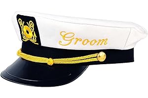 BROSASH Bachelor Party Captain's Hat - Groom to Be Nautical Bachelor Hat | Funny Accessory Boats n' Hoes Bridal Shower