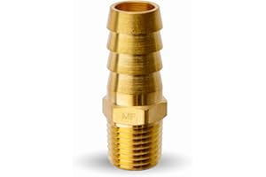 MAACFLOW MAACFLOW Brass 1/4" Male NPT to 1/2" Hose ID Barb Barbed Hose Fitting Adaptor Connector (Pack of 1)