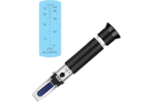 XINJIAYI XinJiaJi Optical Hydrometer, Optical Alcohol Refractometer (0-80% v/v) for Distilled Spirits, Alcohol Content Measurement Meter in Alcohol Liquor Products - Not Suitable for Beer or Wine