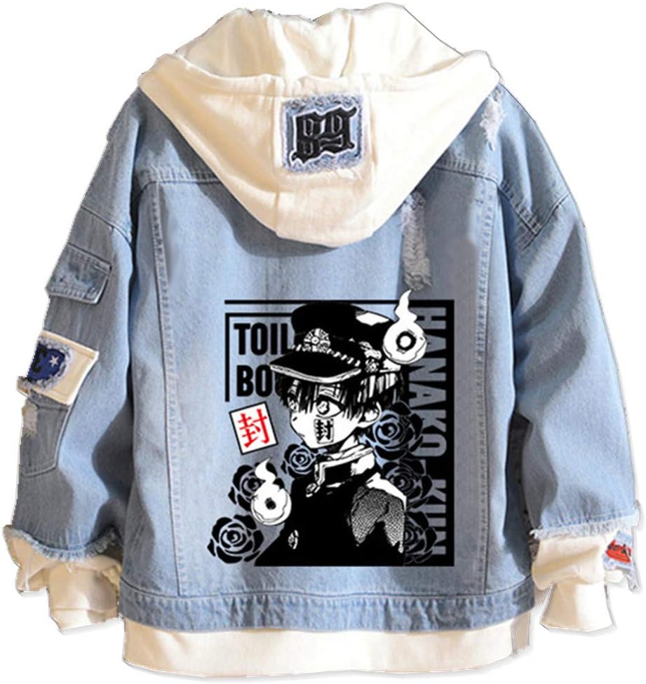 Tokisaki Toilet-Bound Hanako kun Nene Yashiro Costume Amane Hooded Jacket Cosplay Men Trucker Jacket Woman Denim Jacket