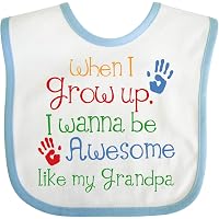 Inktastic I Love My Grandpa Boys Or Girls Baby Bib - 