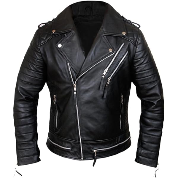 asaavi Men's Black Leather Jacket Genuine Lambskin Slim Fit