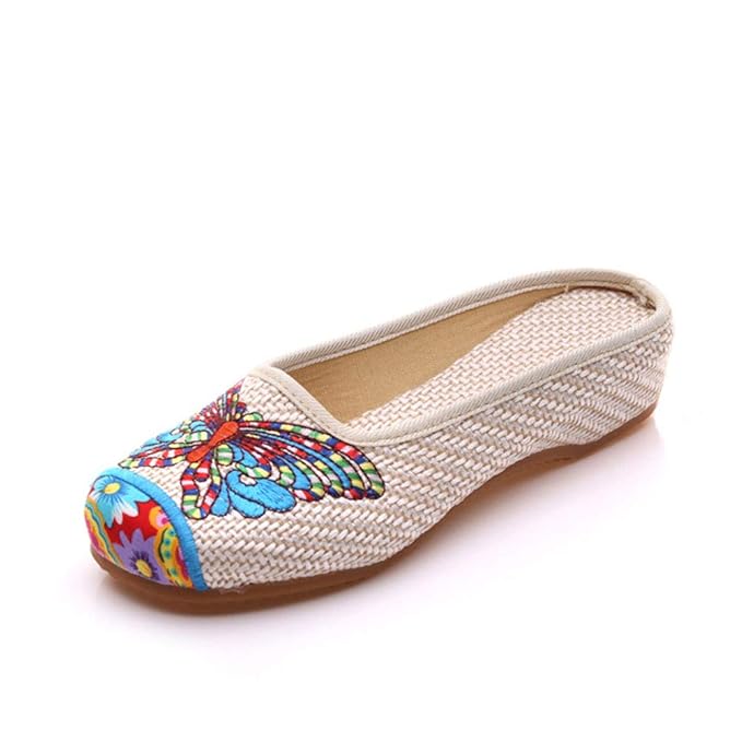 AWSAYS 2019 Damen Freizeit Sommer Spaziergang Einkaufstour Rindfleisch Sehne Boden Hausschuhe