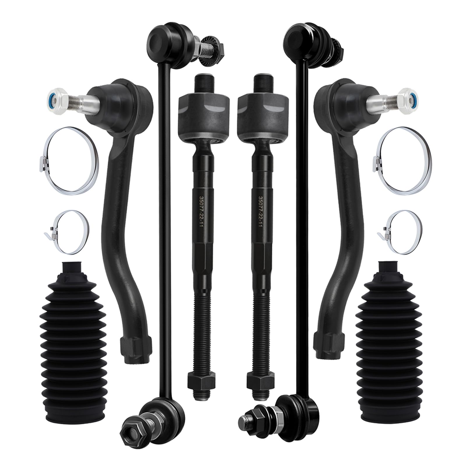 Photo 1 of SCITOO 8-PC SET Suspension Kit For Nissan Murano Front Inner Outer Tie Rod End Front Sway Bar End Link Front Steering Rack Boot