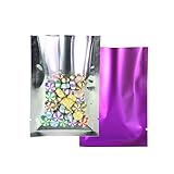 QQ Studio Clear Open Top Colored Metallic Mylar Bag