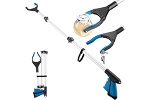 KSRICFY 43 Inch Grabber Reacher Tool, Grabbers for Seniors Heavy Duty, Trash Picker Upper Grabber, Collapsible and Easy to Store, Wide Jaw, Grips Items Easily and Securely