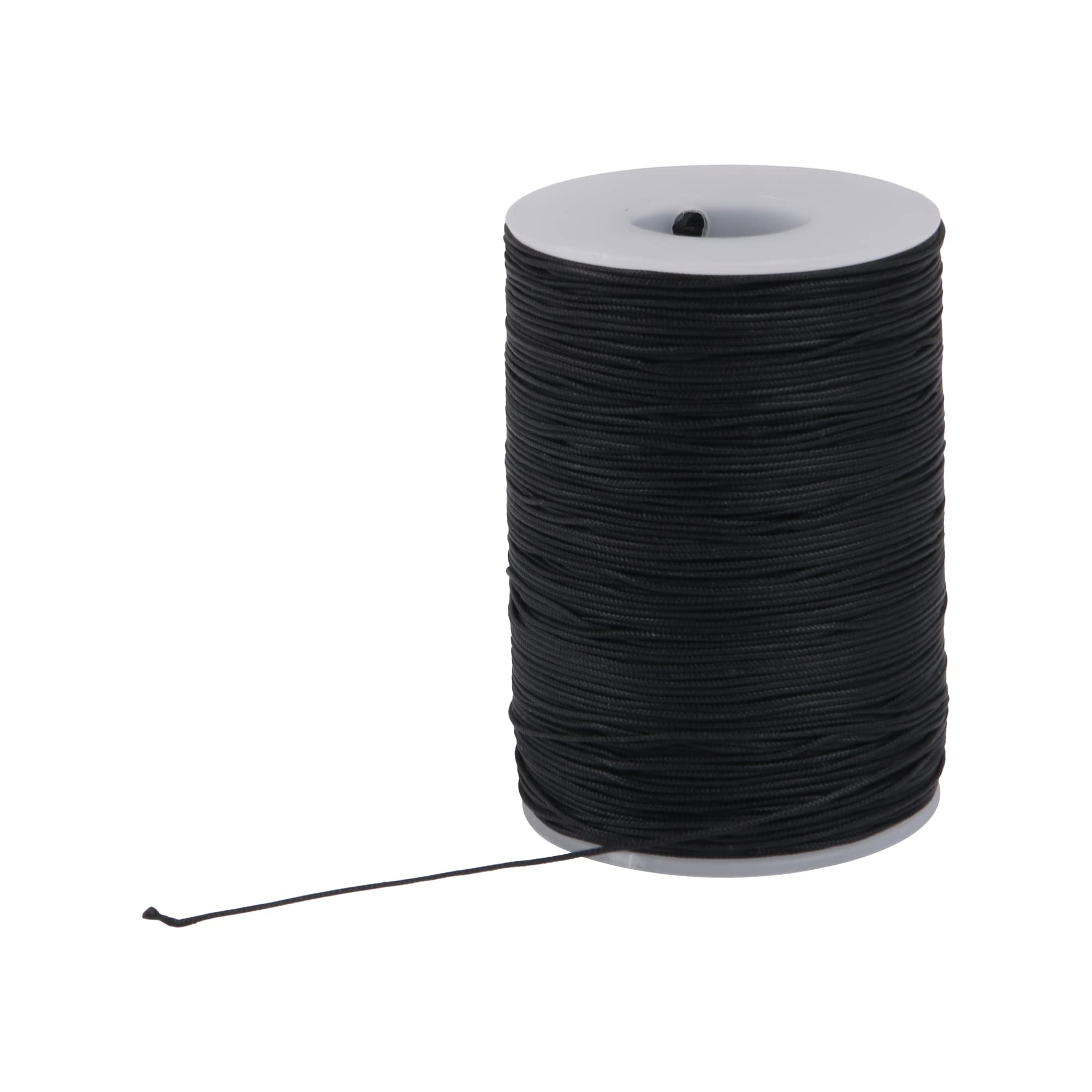 Polyester Waxed Line Leather Craft Sewing Wax Thread Cord (Black) 0.5mm Dia 120m Length