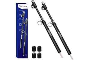 DIKTALK 2-Pack Heavy Duty Dual Head Tire Pressure Gauge (10-150 PSI, 1-10 Bar) for Semi Trucks, RVs, Cars, Motorcycles - 12 Inch
