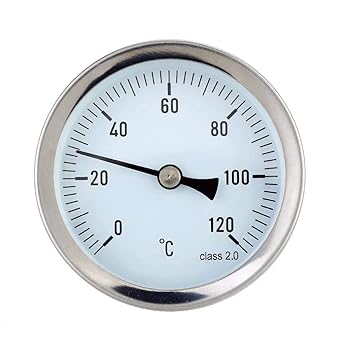 Wasserdichtes 0-120 ° C Aluminium-Warmwasserrohr Thermometer Rohr Warmwasser Heizungs 63mm Dial Templehre Mengonee