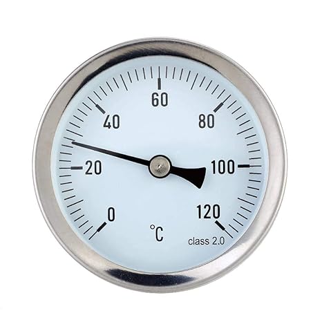 Laileya Rohr Warmwasser Heizungs 63mm Dial Templehre Wasserdichtes 0-120 ¡ã C Aluminium-Warmwasserrohr Thermometer