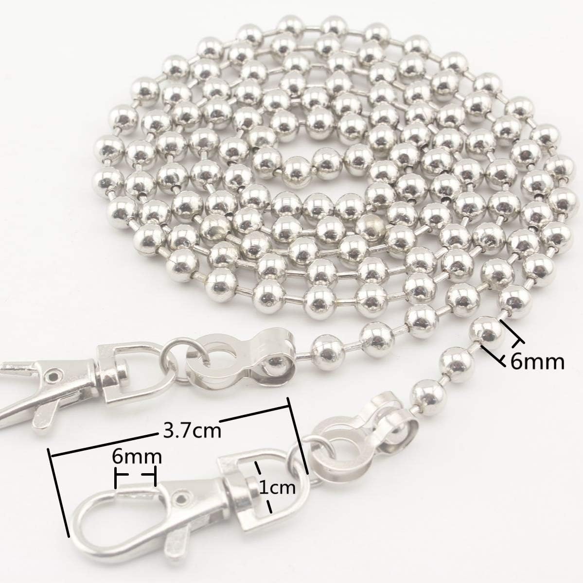 Nickel, 120cm Iron Cross Body Purse Chain,Ball Chain for Bag Handle,Bag,Handbag and Purse Making Chain Replacement K135