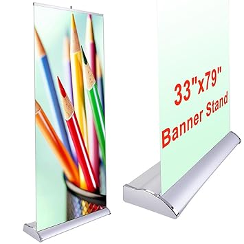 Deluxe 33x79 Retractable Rollup Banner Stand Trade Show Display