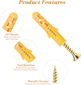 Yibaijia 180Pcs Screws and Wall Plugs Set M6/M8 Masonry Anchors view 3