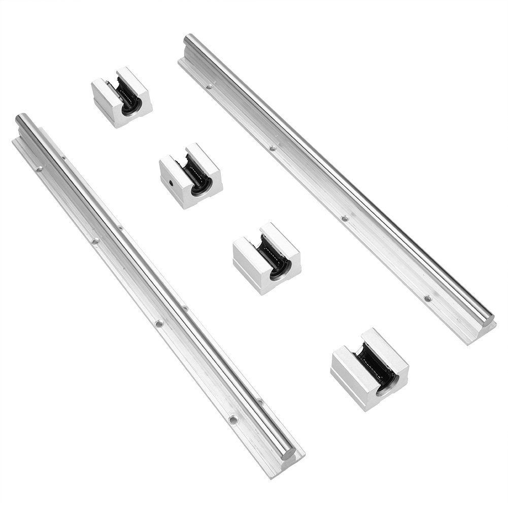 TOPINCN Linear Motion Ball Slide Units 2Pcs Sbr12-400Mm 12Mm Linear Slide Rail Shaft + 4Pcs Sbr12Uu Bearing Block