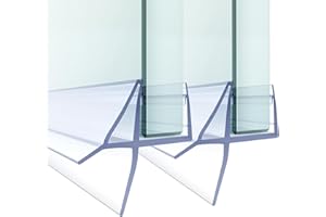 FCSOTSPS Shower Door Bottom Seal, 2 PCS 3/8" x 36" Shower Door Sweep for 3/8 Inch Glass, Frameless Glass Door Seal Strip,Stop Shower Leaks and Create a Water Barrier (10MM)