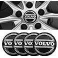 4pcs Wheel Center Caps Sticker for Volvo S90 S60 XC60 XC40 XC90 V40 V60 S60 S80, Aluminium Wheel Center Hub Covers Sticker, 56mm/2.2'' Silver