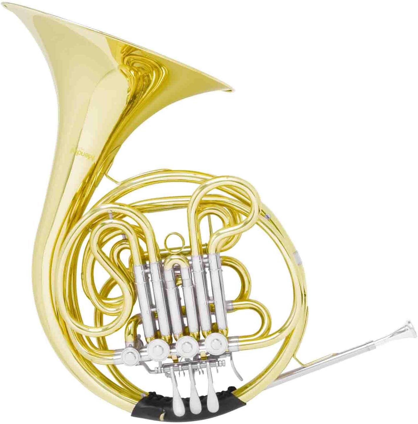 Mendini Intermediate Key of F/Bb Double French Horn with Solid Rotors String Lever Action, MFH-30L+92D: Musical Instruments
