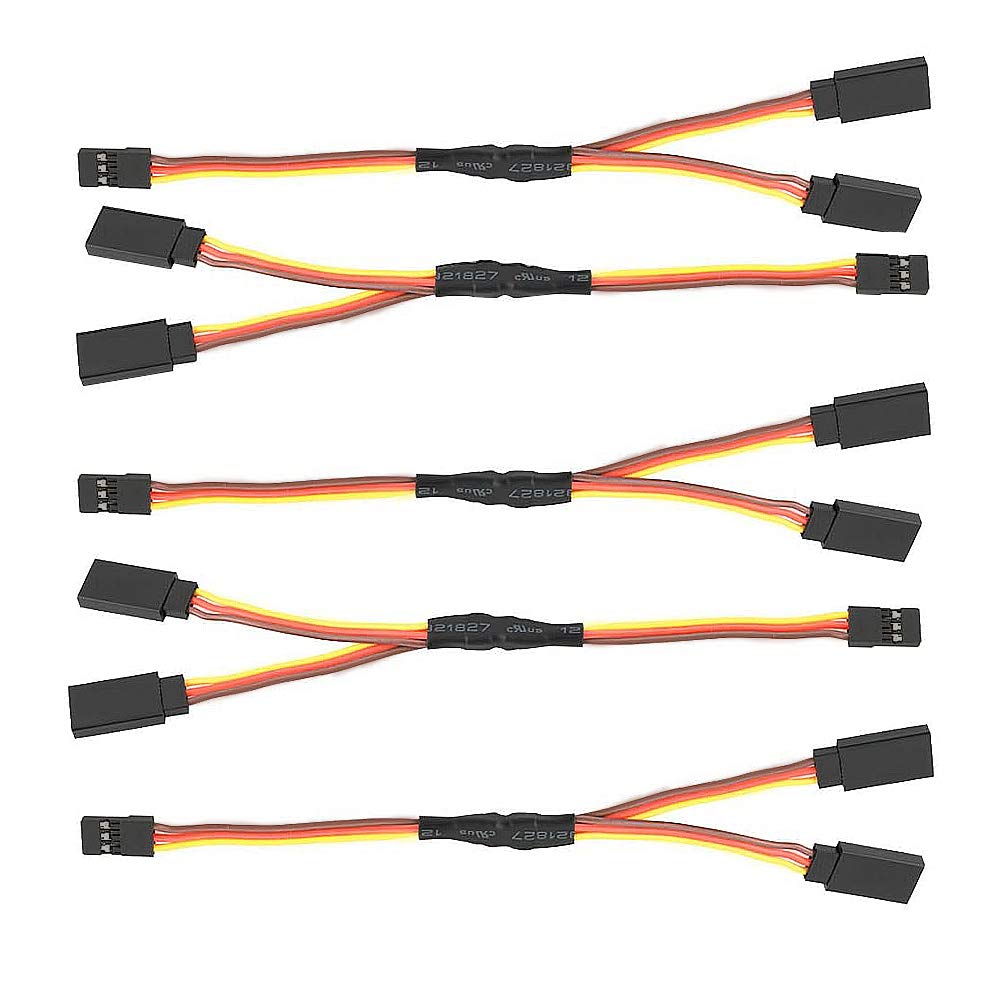 YIXISI 5 PCS 6" RC Y Harness Servo Splitter Cable for Remote Control Aircraft, JR Style Servo Extension, 3-Pin Extension Cable 22AWG 60 Cores Wire — image 1