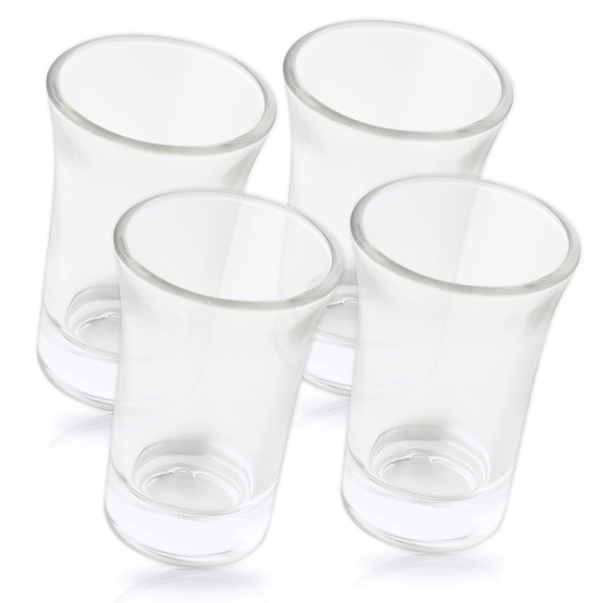 ABRUS - Premium Shot Glasses Set - 4 Shot Glass Heave Base | Personalised and Ideal for Vodka, Whiskey, and More | Great Gifts for Weddings and Parties. 45 ml