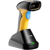 NETUM Upgraded QR Industrial Bluetooth Barcode Scanner with Charging Dock, | Wireless 2D 1D Bar Code Reader 2600mAh Drop Protection Shock Dust Proof Hands Free for Windows Mac Android iOS (NT-1200)