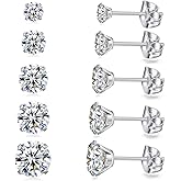 Cubic Zirconia Earrings Studs Silver Cubic Zirconia Earrings Cz Stud Earrings Hypoallergenic Stud Earrings