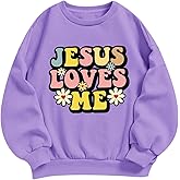 Zoemghc Girl's Christian Graphic Sweatshirt Jesus Hoodies for Kids Faith Cute Shirts Religious Bible Verse Pullover Tops