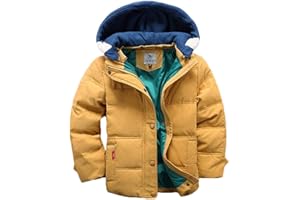 Vinmin Kids Winter Latest Thicken Hooded Jacket Warm Quilted Coat Casual Outdoor Cool Cute for Boys Girls Autumn Spring