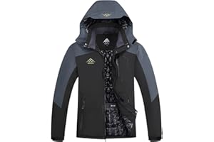 INVACHI Men's Waterproof Ski Snow Jacket Warm Winter Quilted Coat Parka Raincoats With Multi-Pockets