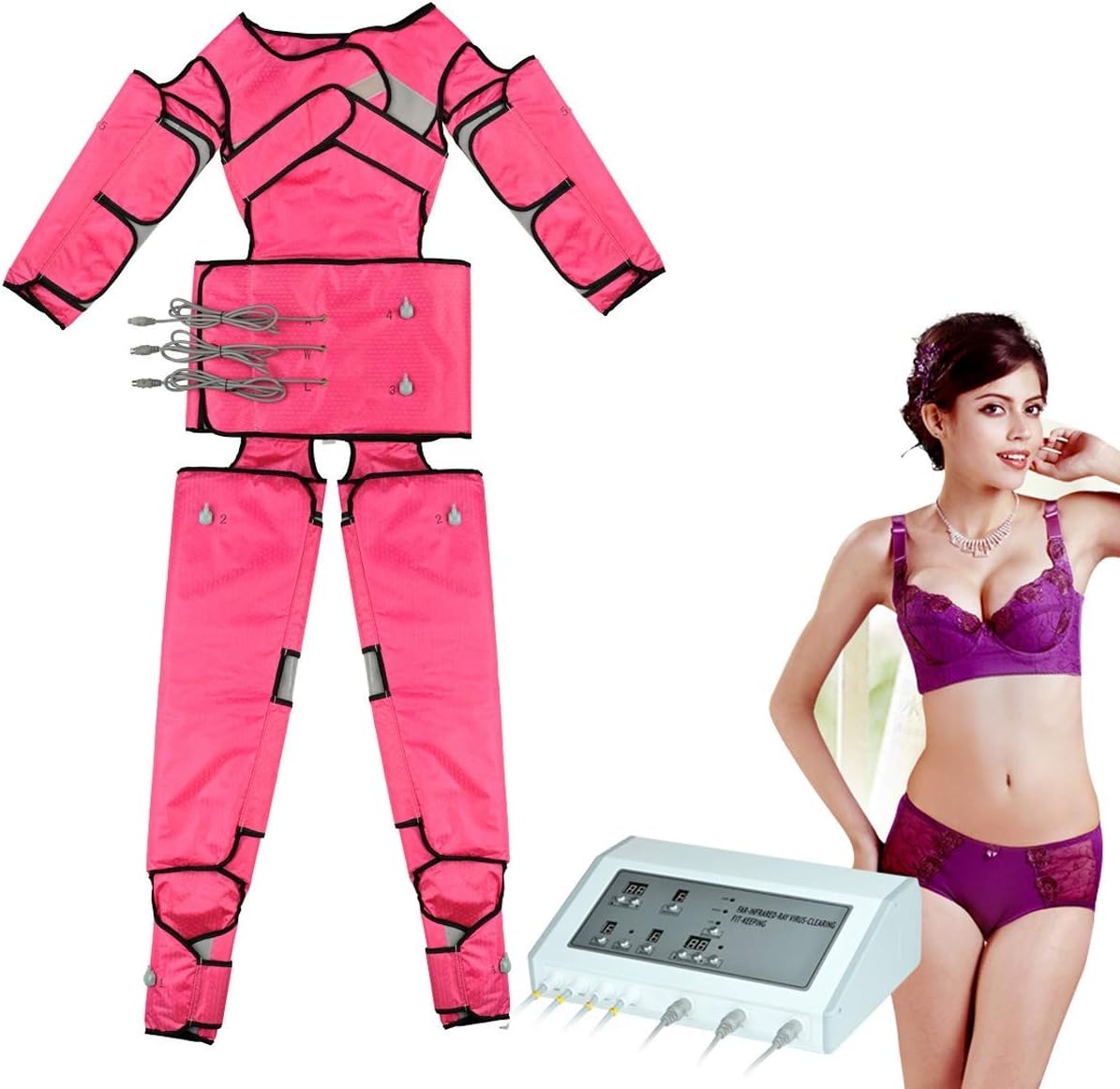 ZBLL Far-Infrared Slimming Suit, 110V-230V Home Spa Far Infrared Sauna Suit, Heating Therapy Device for Body Slimming, Lymphatic Detoxification and Relaxation