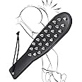 Spanking Paddle for Sex Leather SM Tool with Safe Rivet Sex Paddle for Extra Sensation Flirt Paddle Sex Restraint Bondage Adult Sex Paddle with Unique Design for Couple/Women BDSM