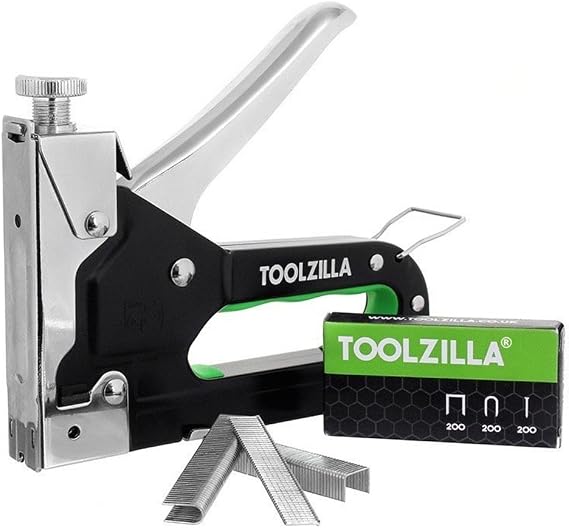TOOLZILLA Grapadora manual y paquete de selección de 600 grapas ...