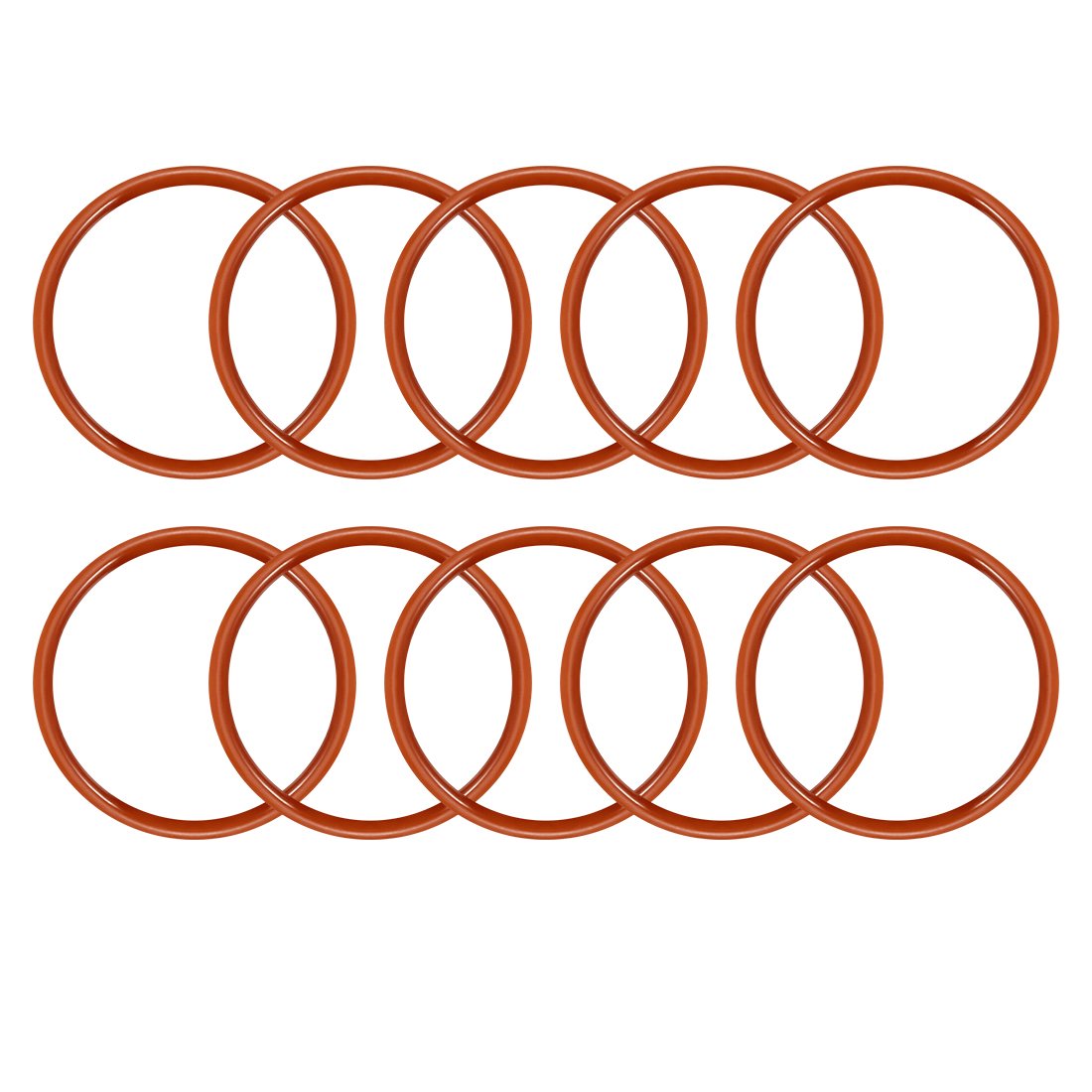 sourcingmap Silicone O-Ring, 27mm OD, 23.2mm ID, 1.9mm Width, VMQ Seal Rings Gasket, Red, Pack of 10