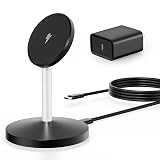 Magnetic Wireless Charger i Phone Stand 15W Fast Mag-Safe Charging Station 6FT Magnet Wireless Charging Stand with Plug Compatible with Apple iPhone 17/17 Pro/Air/17Pro Max 16/15/14/13/12,AirPods Pro
