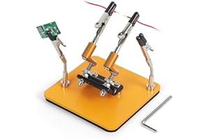 NOEVSBIG Magnetic Helping Hands Soldering Station with A 3.9 x 3.9 Inch Stable Base, 4 Flexible Arms– 360° Rotatable Adjustab