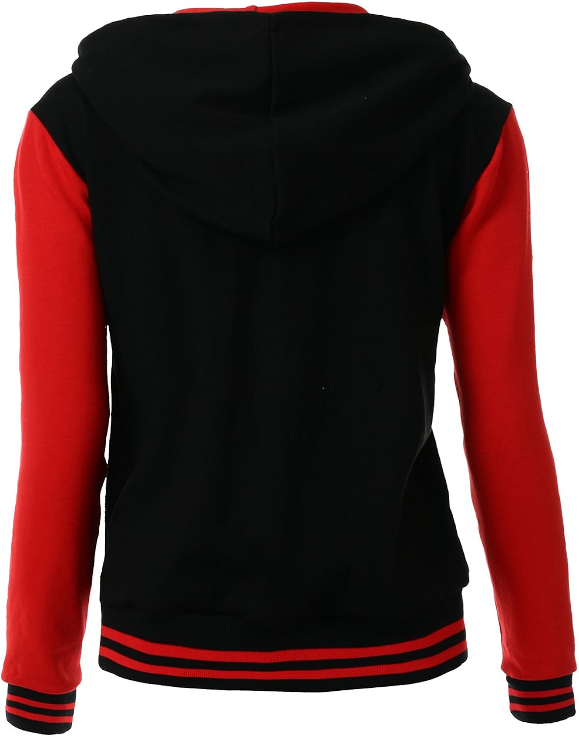 Xpril Women's Stylish Color Contrast Long Sleeves Hoodie Varsity Jacket at  Women’s Clothing store