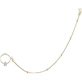 I Jewels 18k Gold Plated Indian Wedding Bollywood Ethnic Bridal Nose Ring/Nath Without Piercing with Chain Encased with Pearl Stone for Women (NL44)