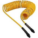 DEWALT (DXCM012-0242) 25' 1/4" MNPT POLYURETHANE RECOIL HOSE W/BEND RESTRICTORS
