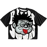 VIPWOLF Men's Cartoon Graphic Tee Shirts Y2K Short Sleeve Crew Neck Summer T-Shirt