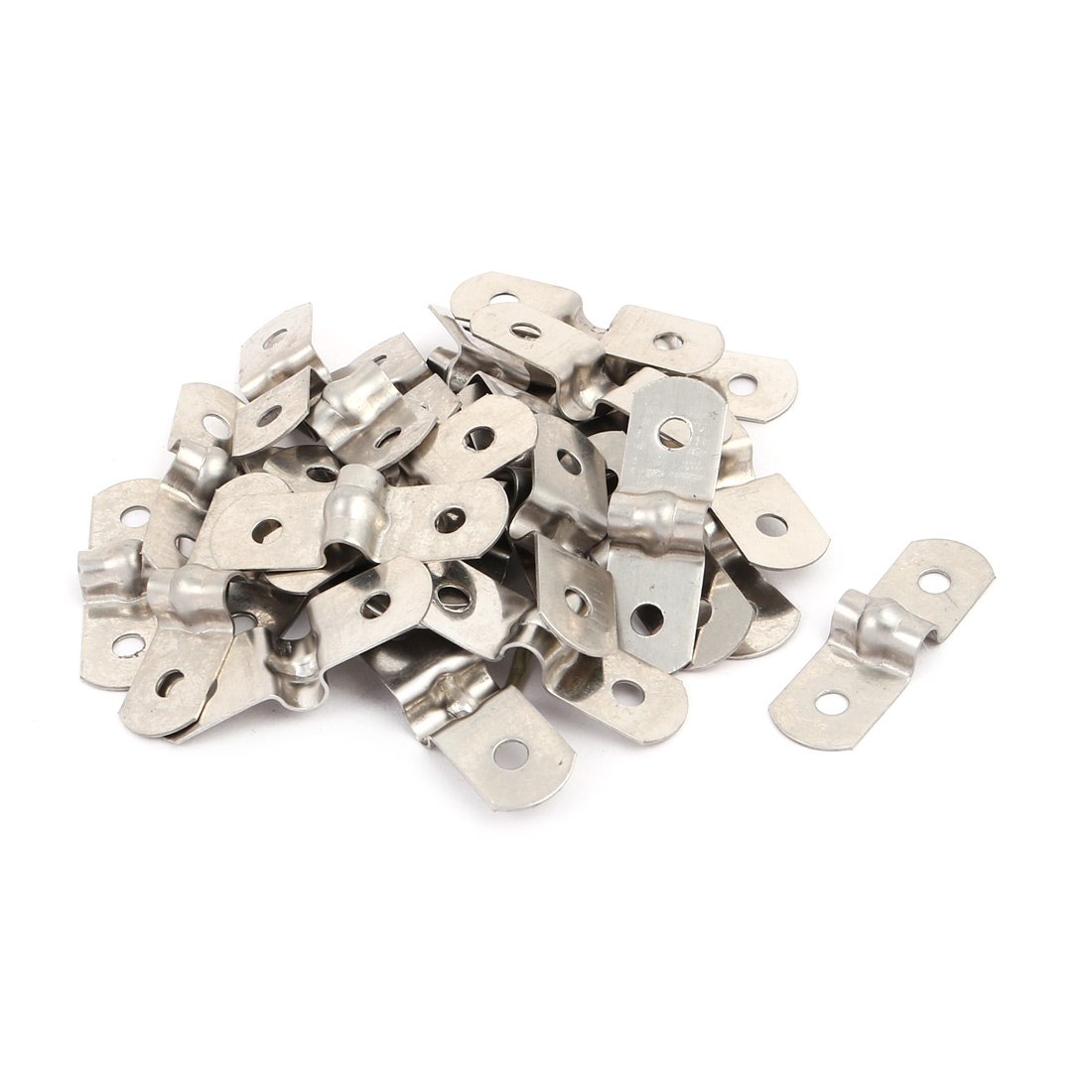 Sourcingmap 30pcs 5mm(0.2inch) Clamping Range 13mm Width Rigid Pipe Strap 2 Holes Tube Straps Tension Tube Clip Clamp