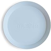 mushie Round Dinnerware Plates for Kids | Made in Denmark, Set of 2 (Powder Blue)