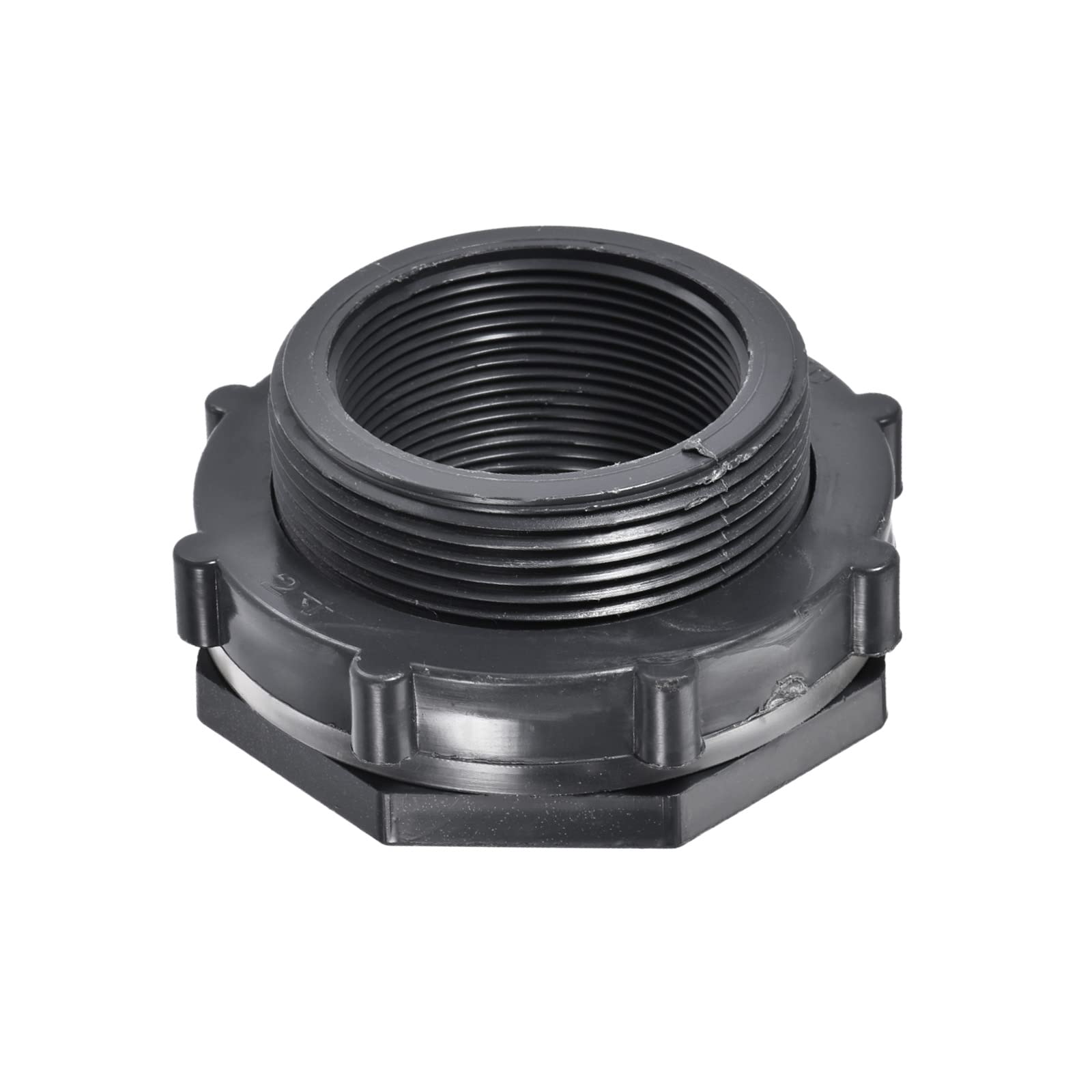 M METERXITY PVC Bulkhead Fitting - Double Threaded Bulkhead Water Tank Connector, with Silicone Gasket, Apply to Aquariums, (G2 Female 2.99" Male, Gray)
