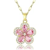 Myrnaist Silver Flower Necklace for Women Dainty Daisy Pendant Necklaces with CZ Flower Jewelry Gift